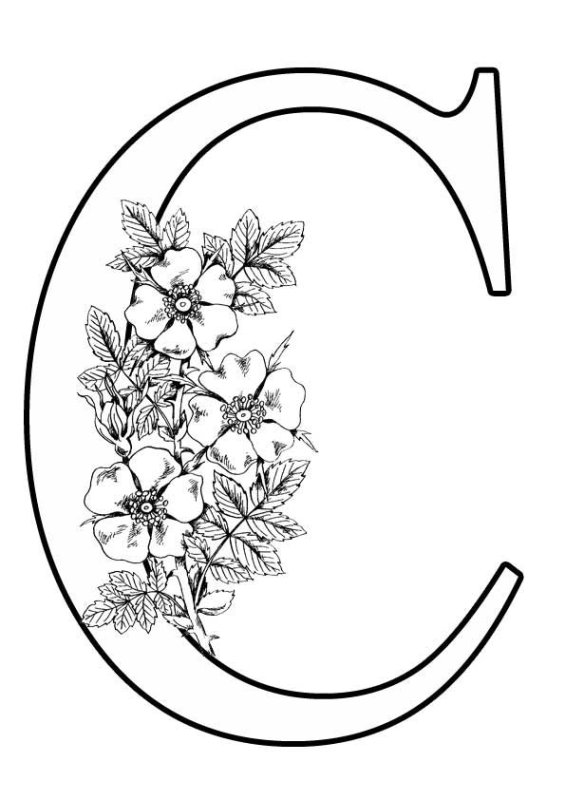Буква а раскраска с цветочками