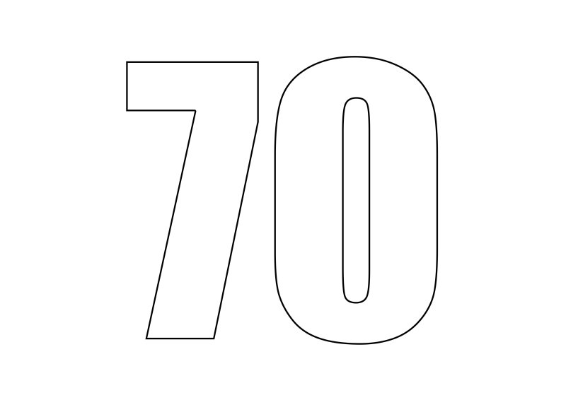 Цифра 70 трафарет