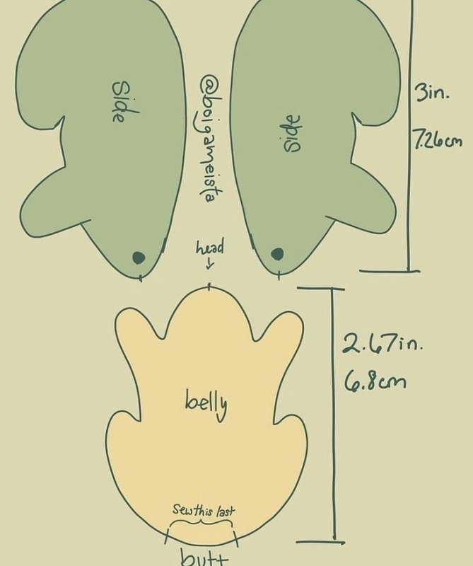 Выкройка игрушки лягушки