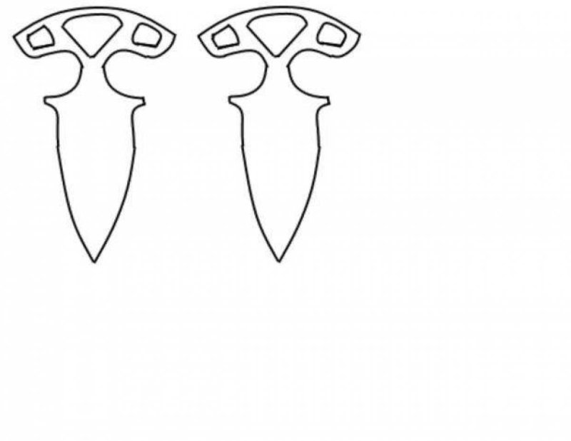 Нож КС го чертеж ТЫЧКОВЫЕ ножи