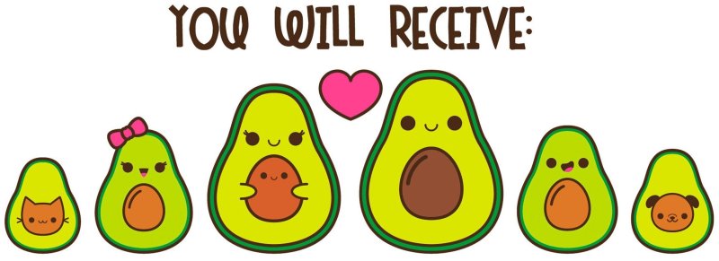 Маленькие рисунки авокадо