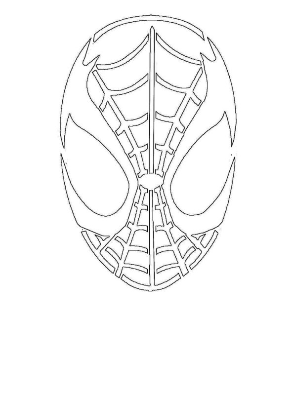 Маска человека паука трафарет