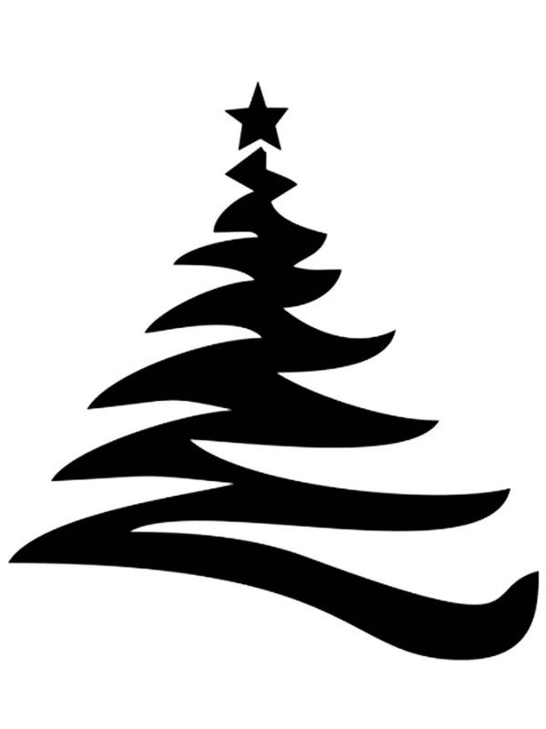 Елка трафарет для рисования