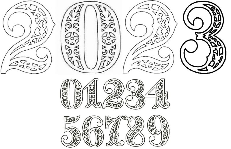 Красивые цифры трафарет