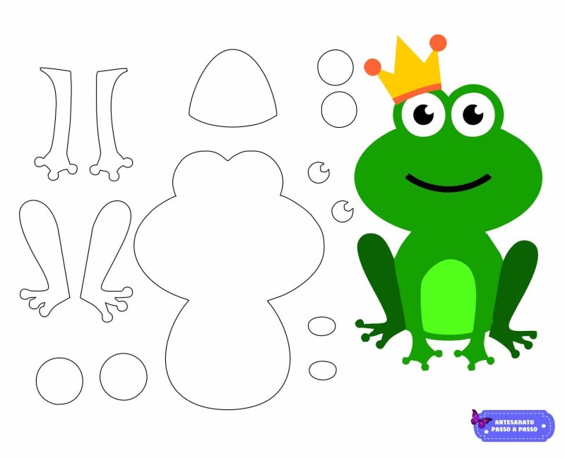 Лягушка аппликация из бумаги шаблоны