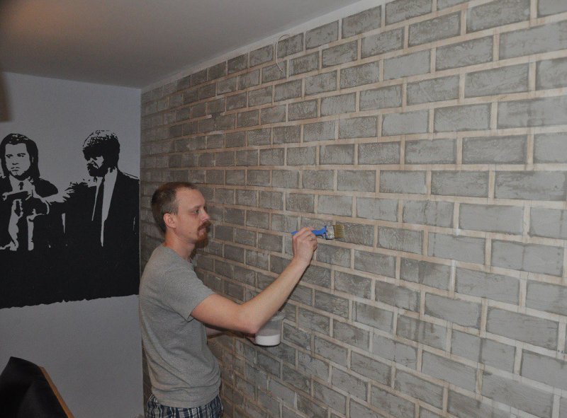 Имитация кирпича из штукатурки