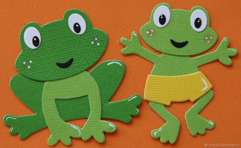 Аппликация лягушка из фетра