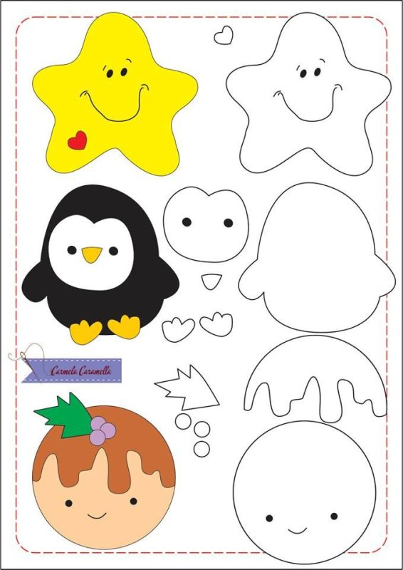 Новогодние игрушки из фетра выкройки