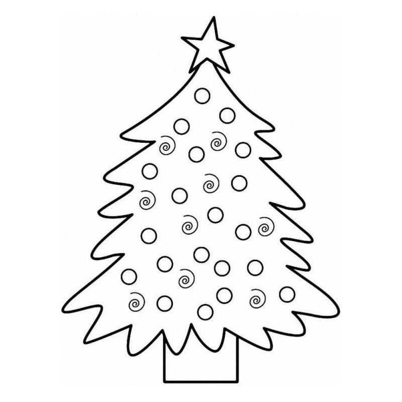Раскраска елочка Новогодняя