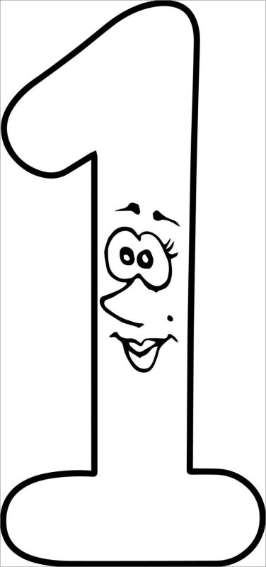 Цифра 1 раскраска для детей