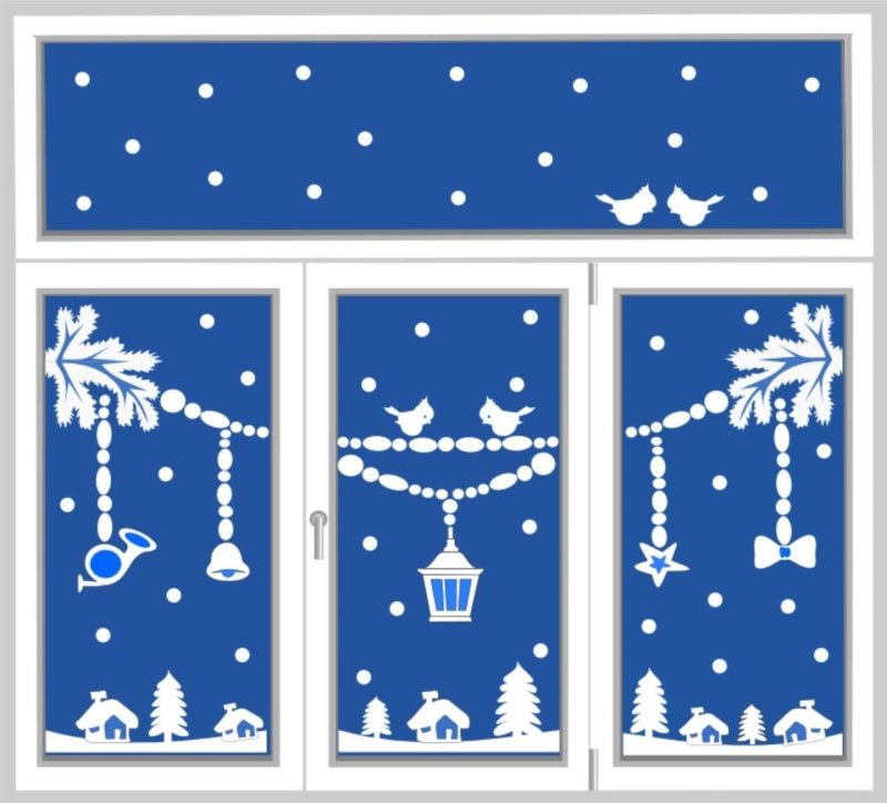 Зимние украшения на окна