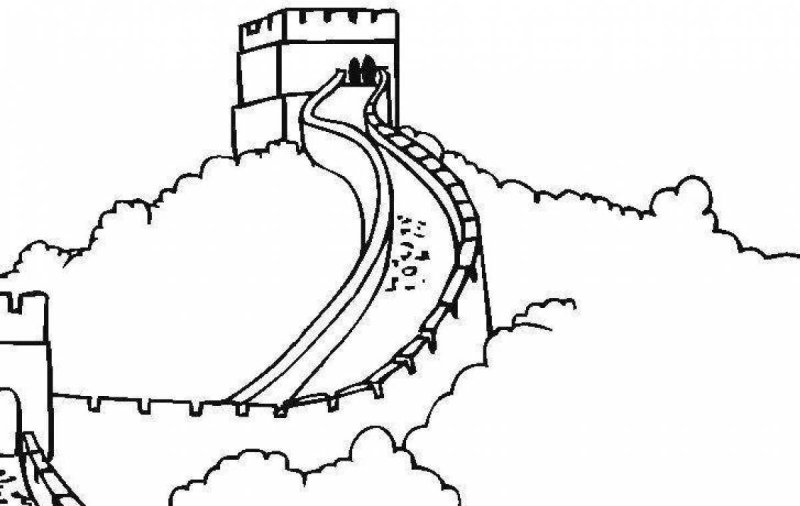 Великая китайская стена разукрашка