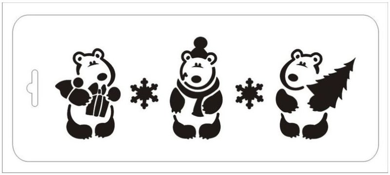 Белый медведь трафарет