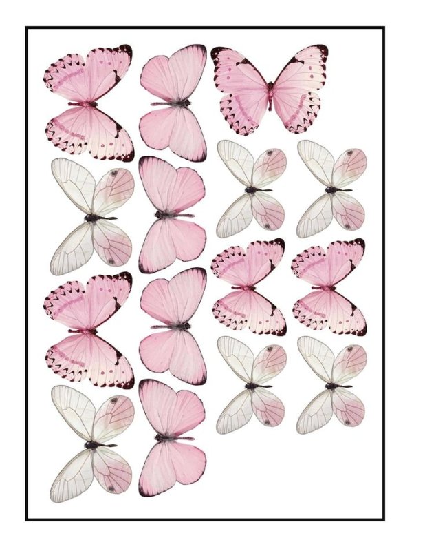 Розовые бабочки для печати на сахарной бумаге