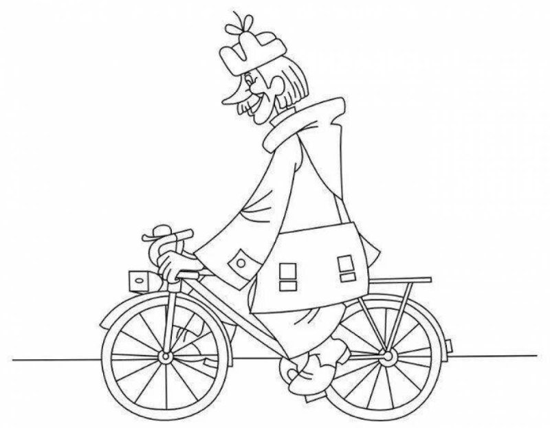 Почтальон Печкин раскраска для детей