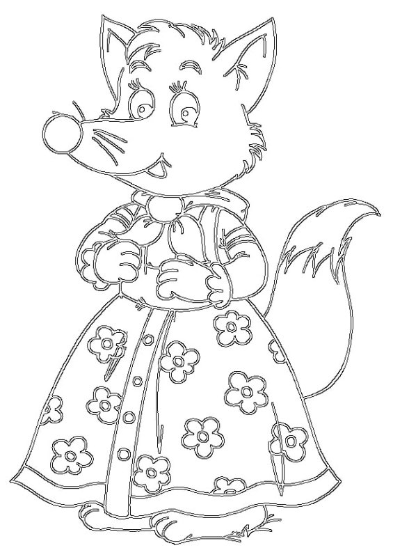 Лисичка сестричка раскраска Теремок