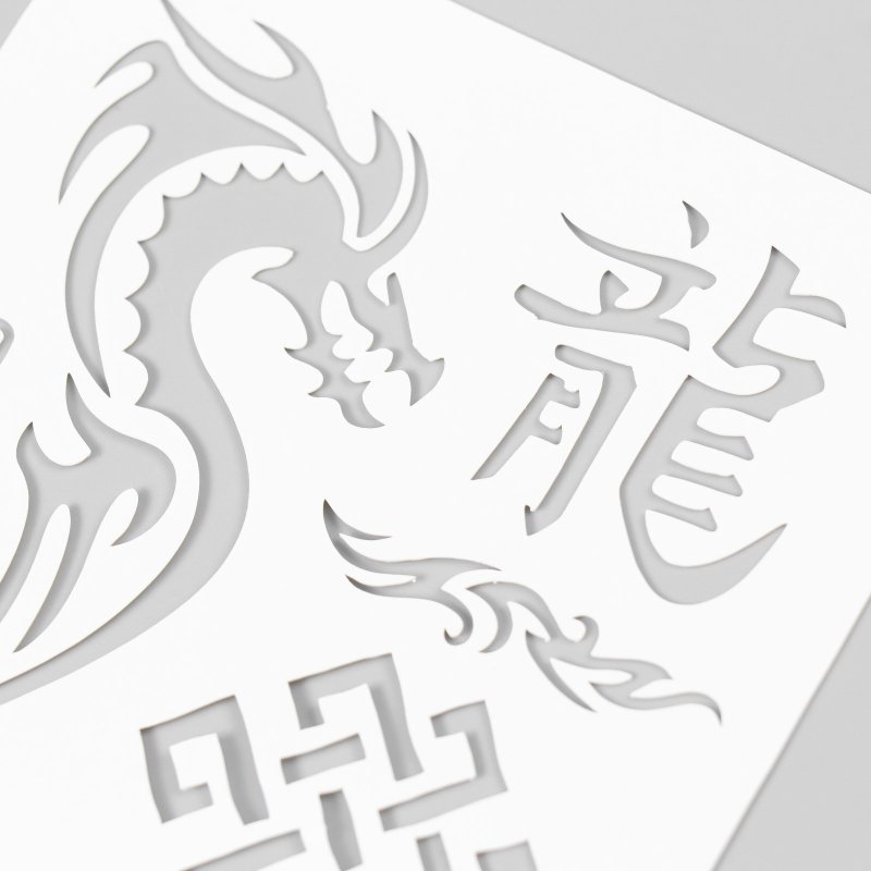 Трафареты драконов