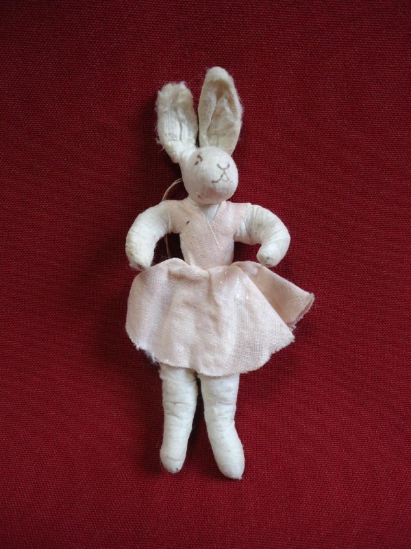 Ватная елочная игрушка зайчик