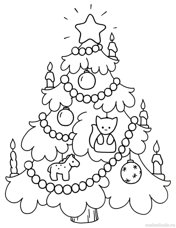 Раскраски ёлкановогодняя