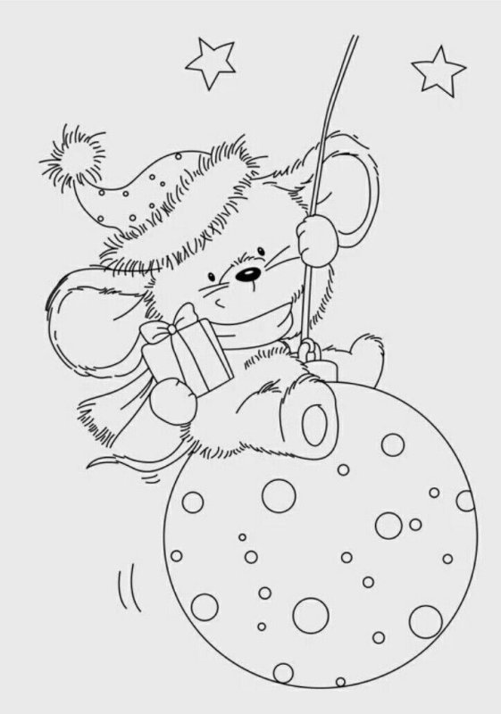 Эскиз открытки на новый год