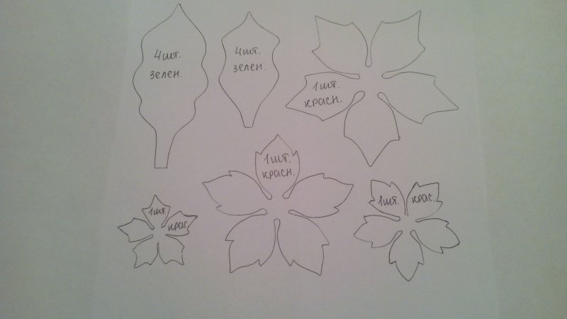 Цветы из фоамирана пуансеттия выкройки