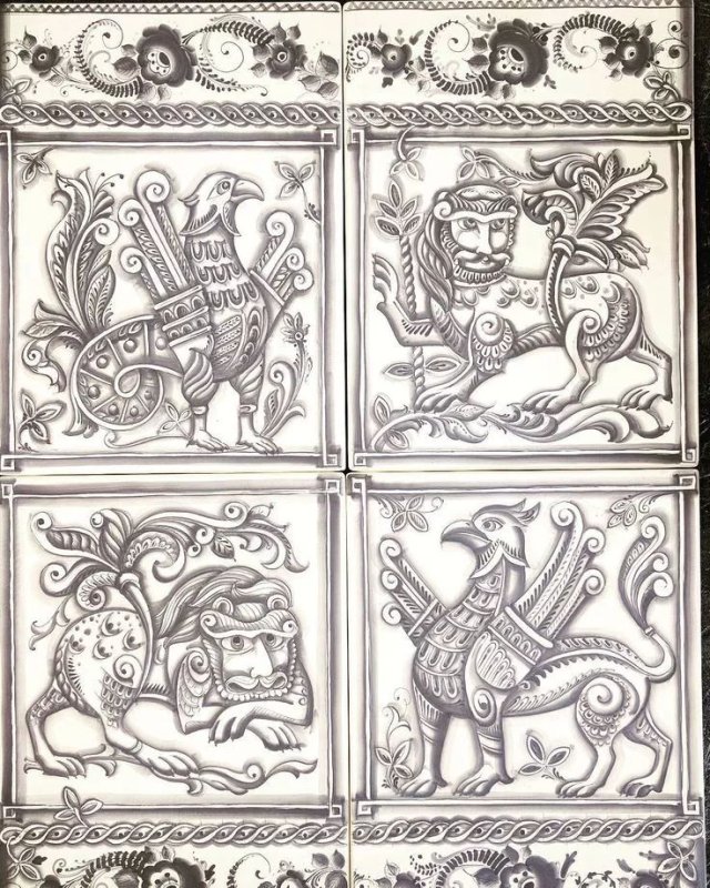 Древняя Русь изразцы Семаргл