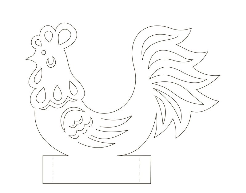 Петушок трафарет
