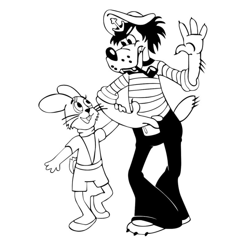 Волк ну погоди раскраска