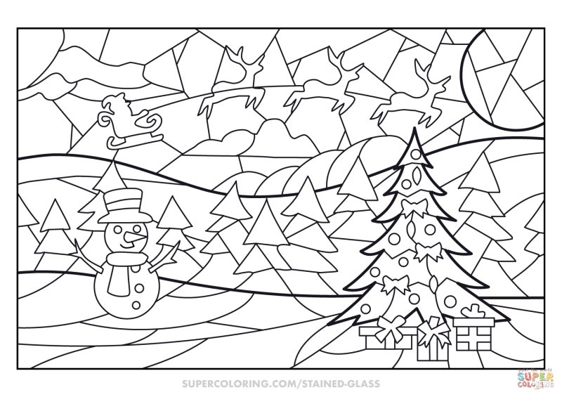 Новогодние картинки для витража