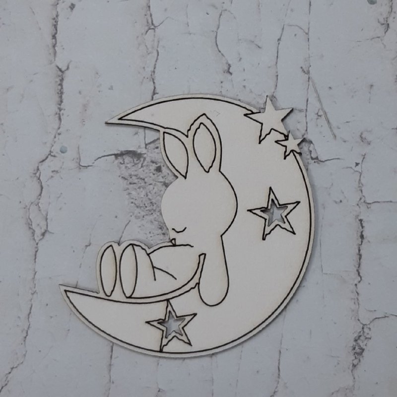 Зайчик на Луне трафарет