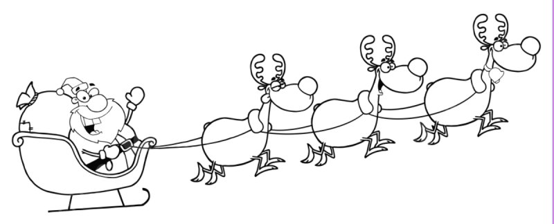 Дед Мороз с оленями