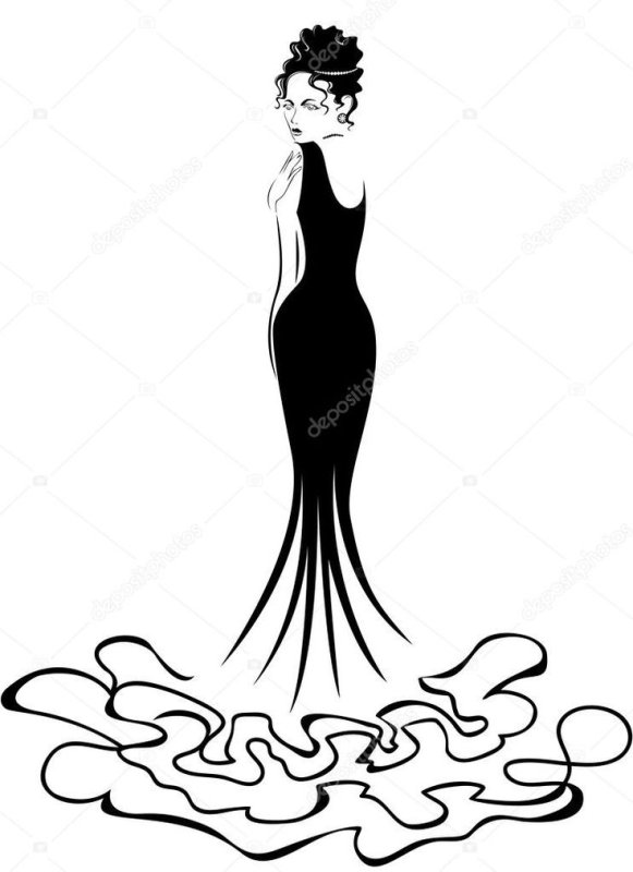 Силуэт девушки в платье