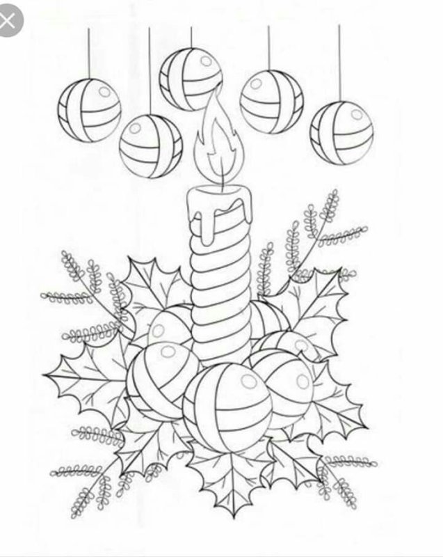 Новогодний натюрморт рисунок