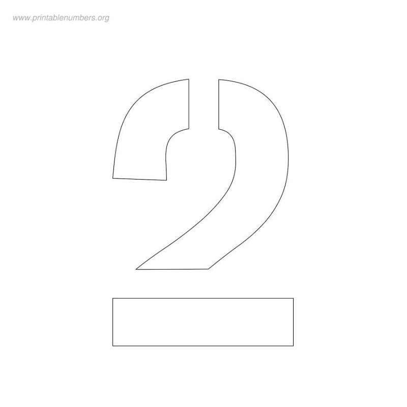 Цифра 2 трафарет