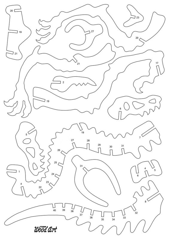 Динозавр из фанеры