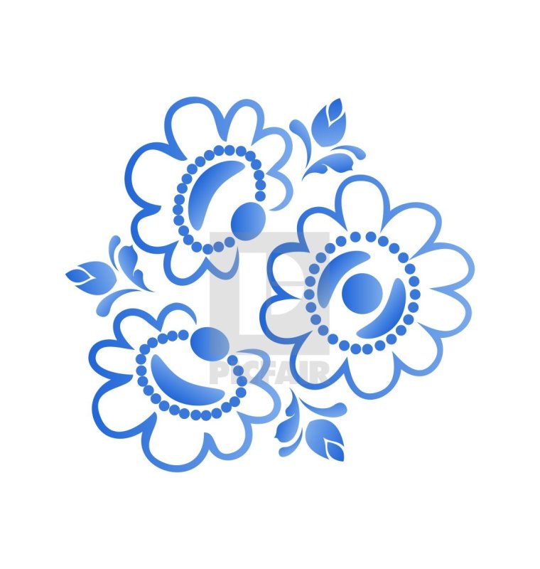 Гжель для детей трафареты