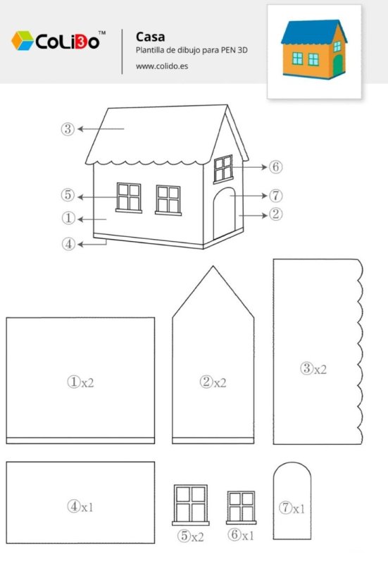 Домик трафарет