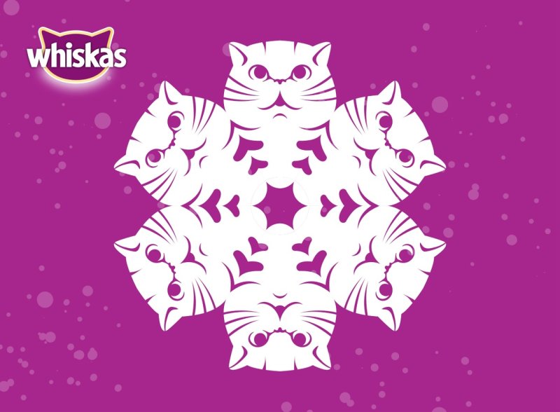 Кот и снежинки