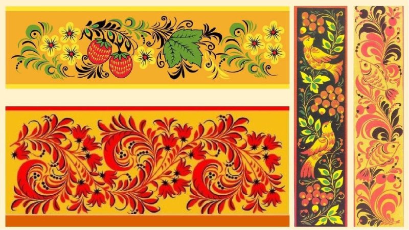 Городецкий стиль хохломской росписи