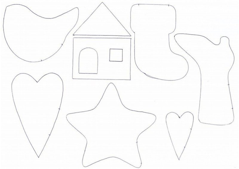 Трафареты новогодних игрушек из фетра