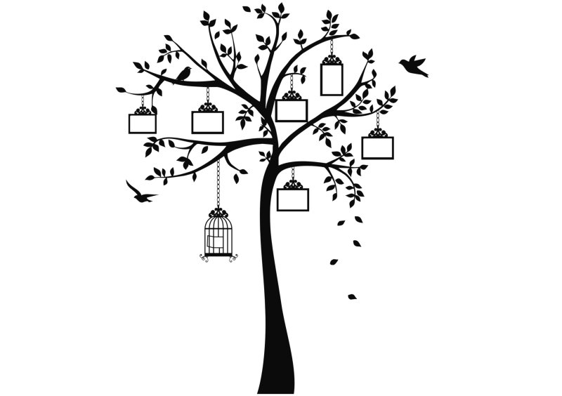 Трафарет дерева на стену