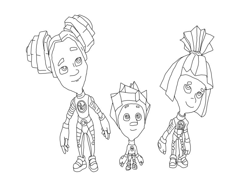 Раскраска Фиксики Файер