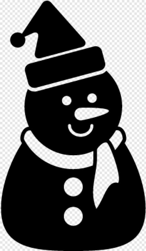 Снеговик трафарет