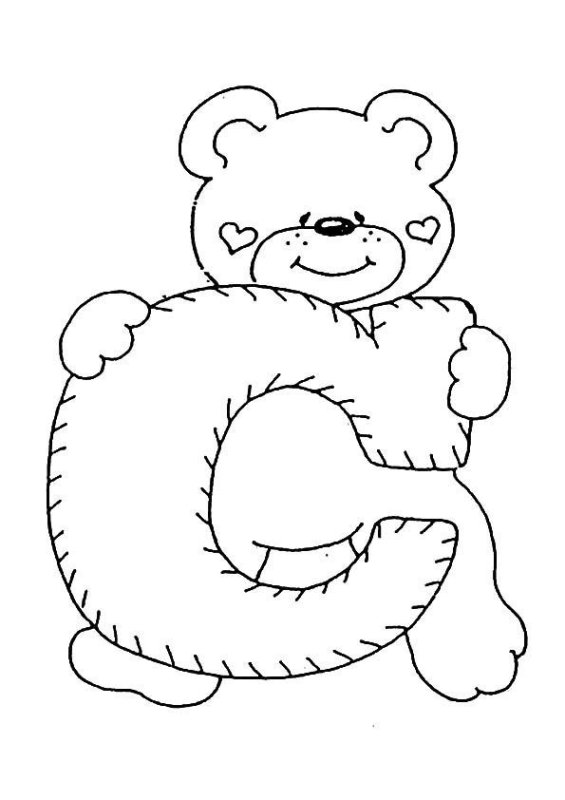 Мишка трафарет