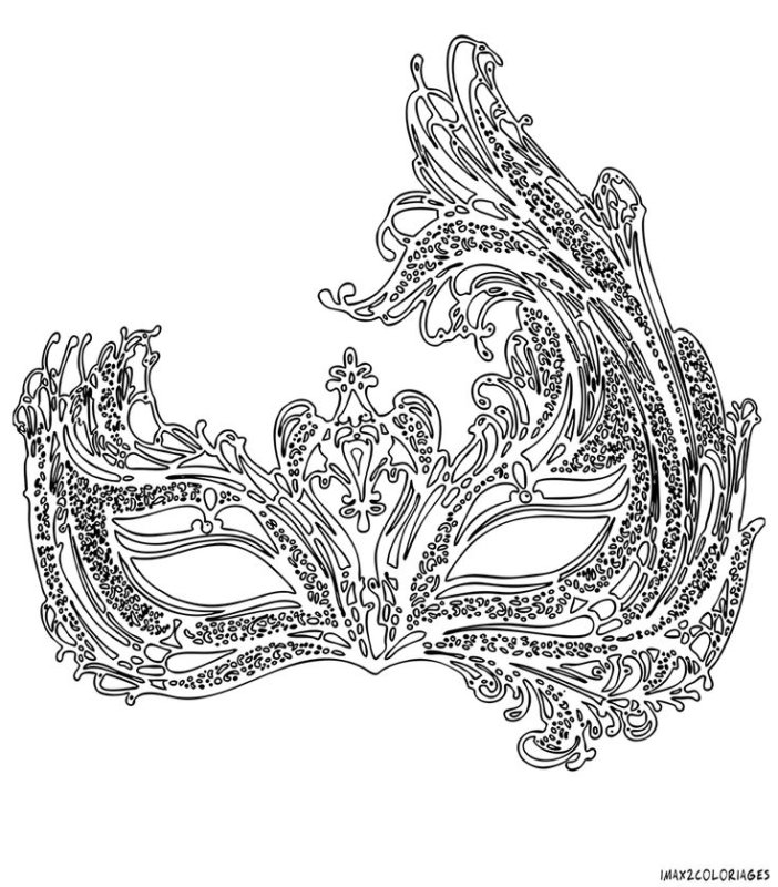 Карнавальная маска раскраска
