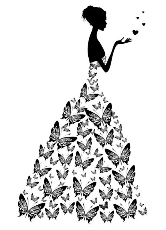 Силуэт девушки рисунок