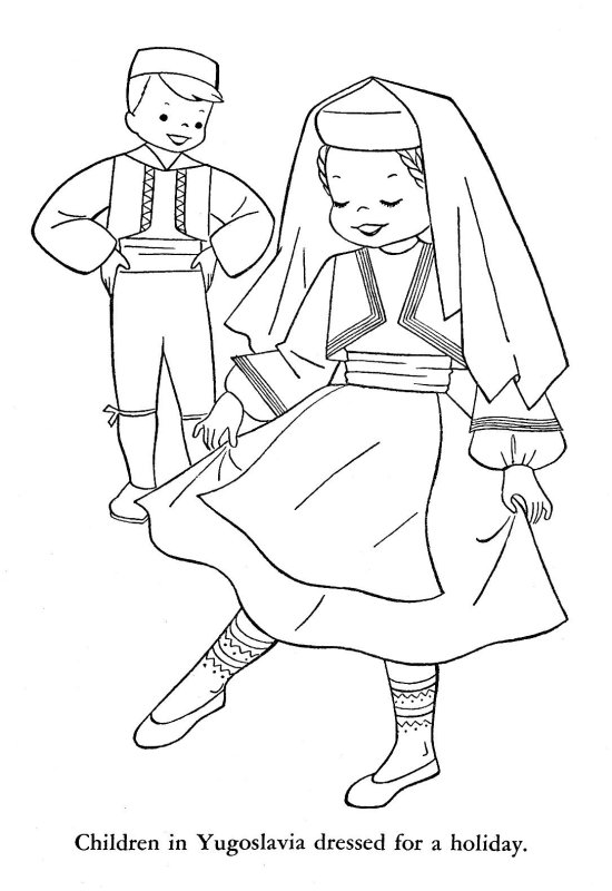 Национальный костюм башкир раскраска