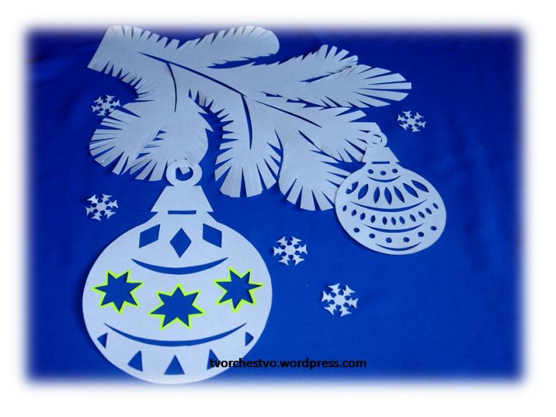 Цветные вытынанки на новый год