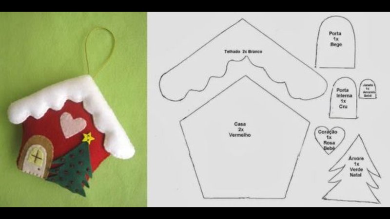 Новогодние игрушки из фетра выкройки для начинающих
