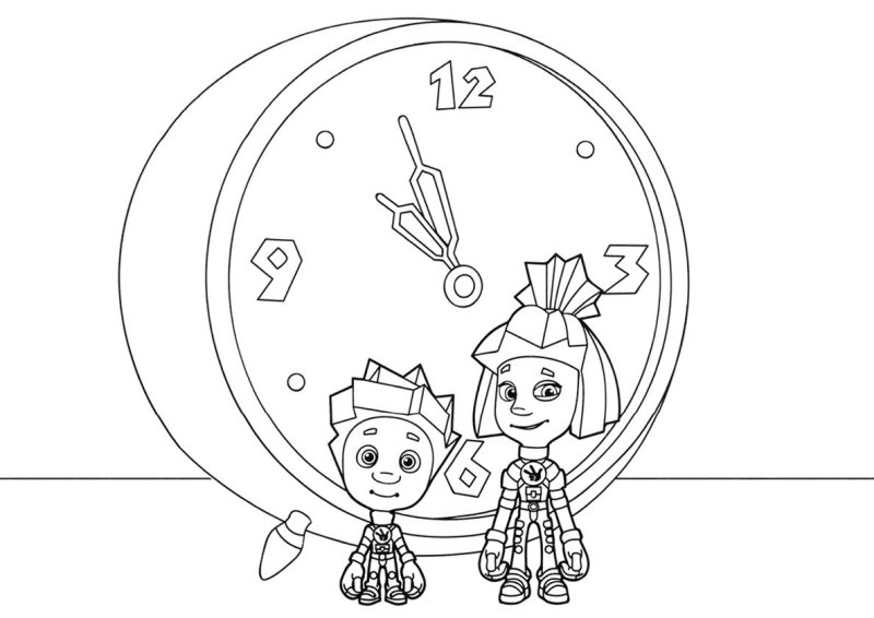 Раскраска Фиксики Дедус